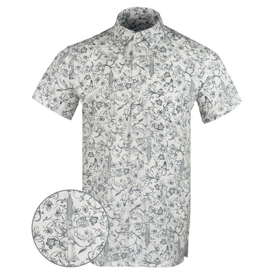 Gray Man White Button Down Shirt Concealed Carry Hawaiian Shirt Present For Him – Moonbestprint