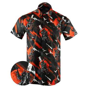 Samurai Scroll Button Down Shirt Concealed Carry Hawaiian Shirt Pro Gun Apparel Gifts For Him – Moonbestprint