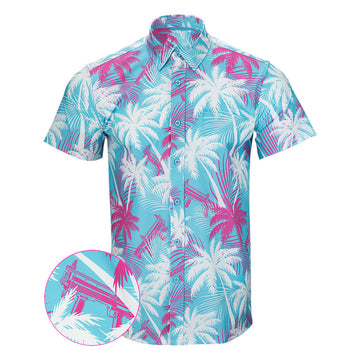 High Crown Blue Button Down Shirt Tactical Aloha Shirt Great Christmas Gifts For Men – Moonbestprint