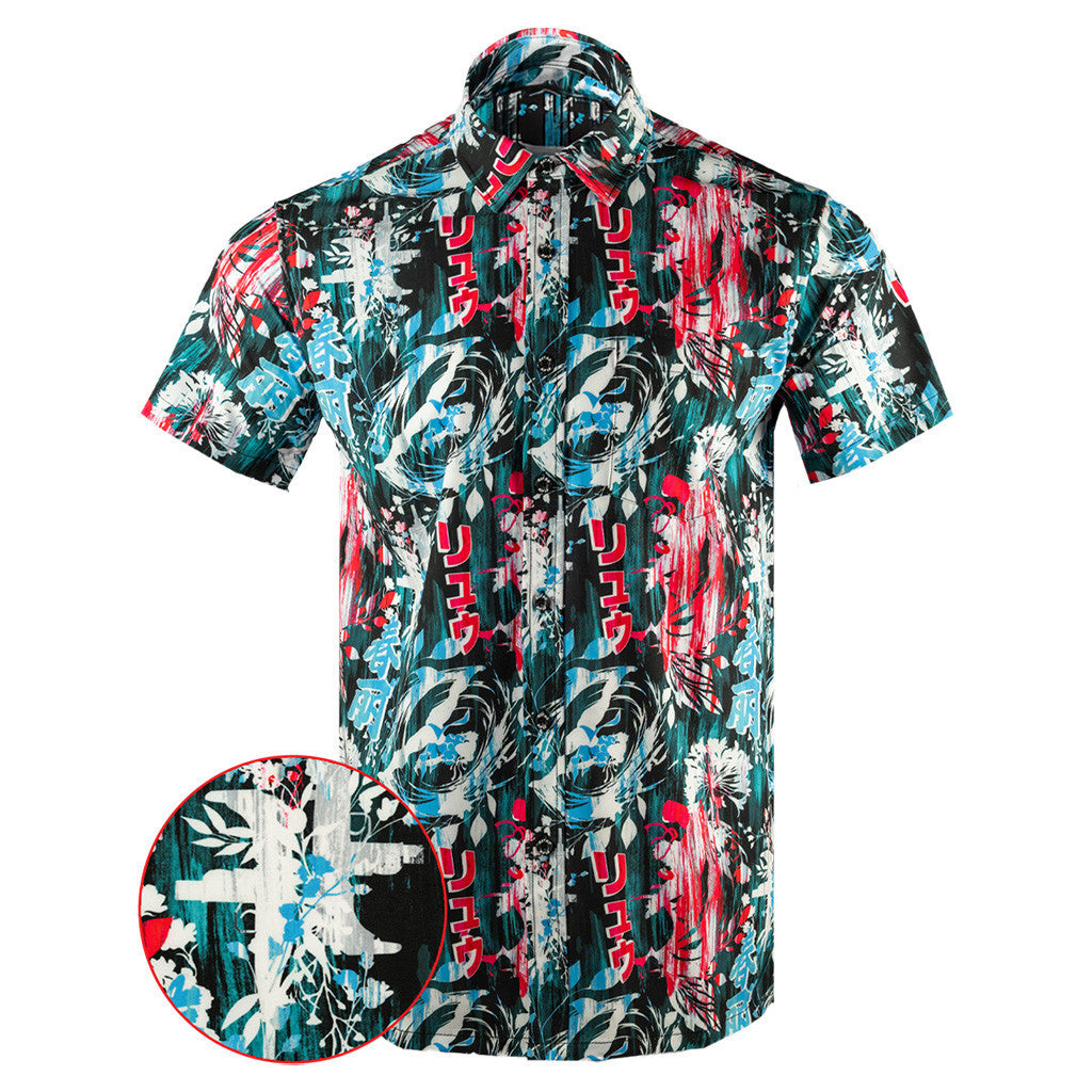Retro Fighter Button Down Shirt Outdoor Hawaiian Tactical Shirt Gift Ideas For Father – Moonbestprint