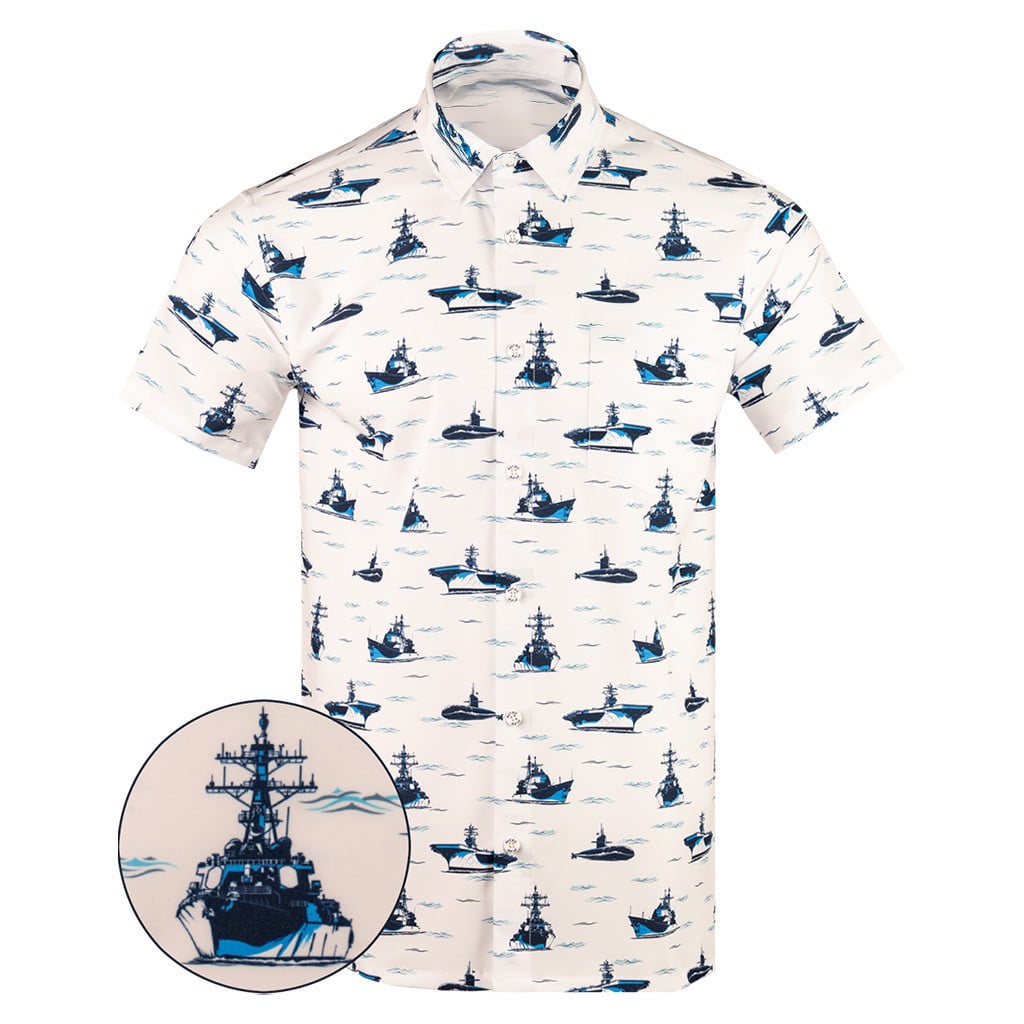 Naval Warfare Button Down Shirt Tactical Shirt Hawaii Style Present For Father – Moonbestprint
