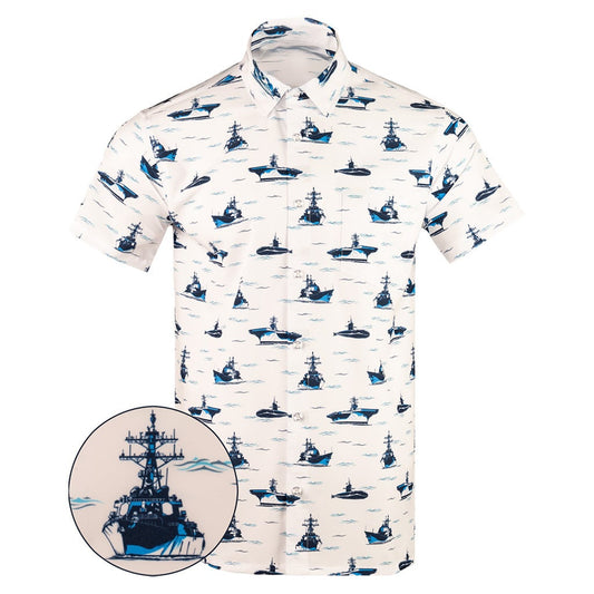 Naval Warfare Button Down Shirt Tactical Shirt Hawaii Style Present For Father – Moonbestprint
