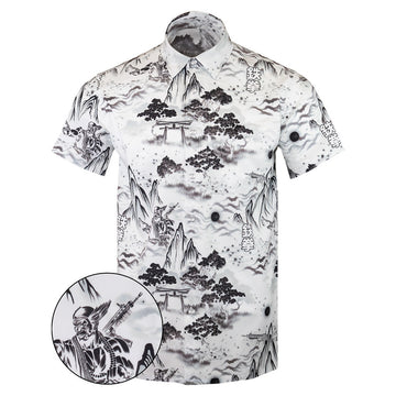 Rekken Button Down Shirt Tactical Aloha Print Shirt Cool Gifts For Father – Moonbestprint