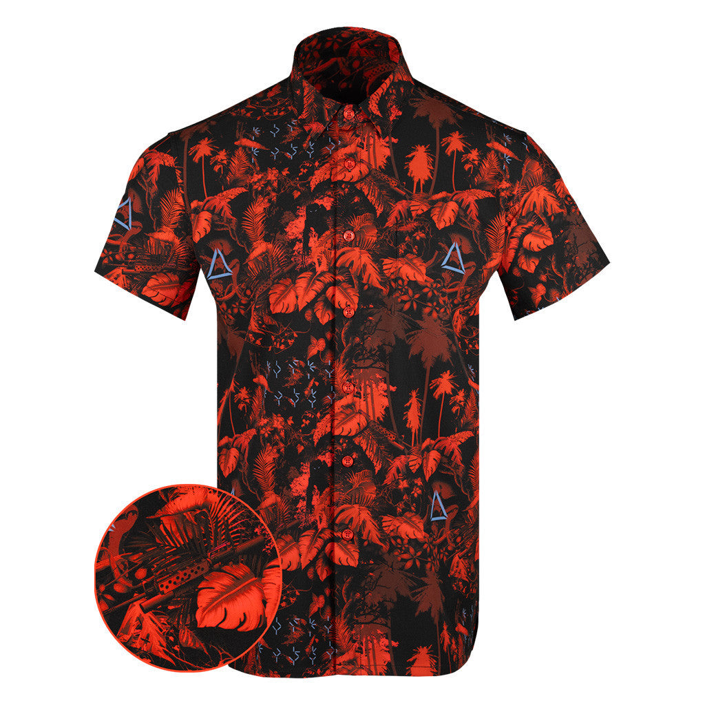 Get To The Chopper Red Button Down Shirt Outdoor Hawaiian Tactical Shirt Gun Lovers Gifts – Moonbestprint