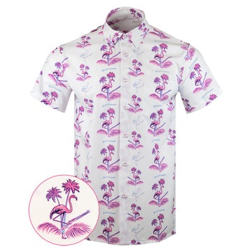 Da Flamingo V3 White Button Down Shirt Tactical Aloha Shirt Christmas Gifts For Him – Moonbestprint