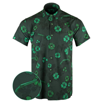 Sawed Off Shamrock Button Down Shirt Tactical Aloha Print Shirt Father Gifts – Moonbestprint