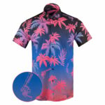 Retro City Gradient Button Down Shirt Tactical Shirt Hawaii Style Xmas Presents For Friends – Moonbestprint