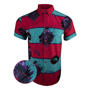 Elm Street Blue Red Button Down Shirt Tactical Shirt Hawaii Style Xmas Gifts For Dad – Moonbestprint