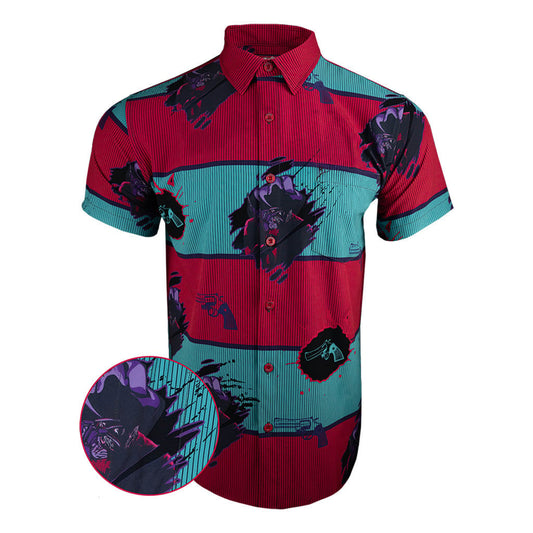 Elm Street Blue Red Button Down Shirt Tactical Shirt Hawaii Style Xmas Gifts For Dad – Moonbestprint