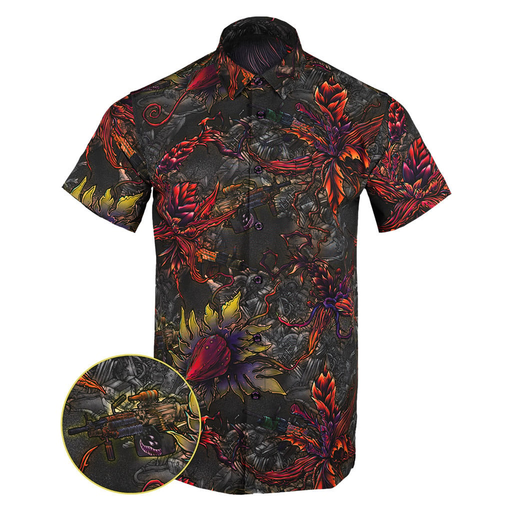 Retrolands Titanium Button Down Shirt Tactical Shirt Hawaii Style Gifts For Son In Law – Moonbestprint