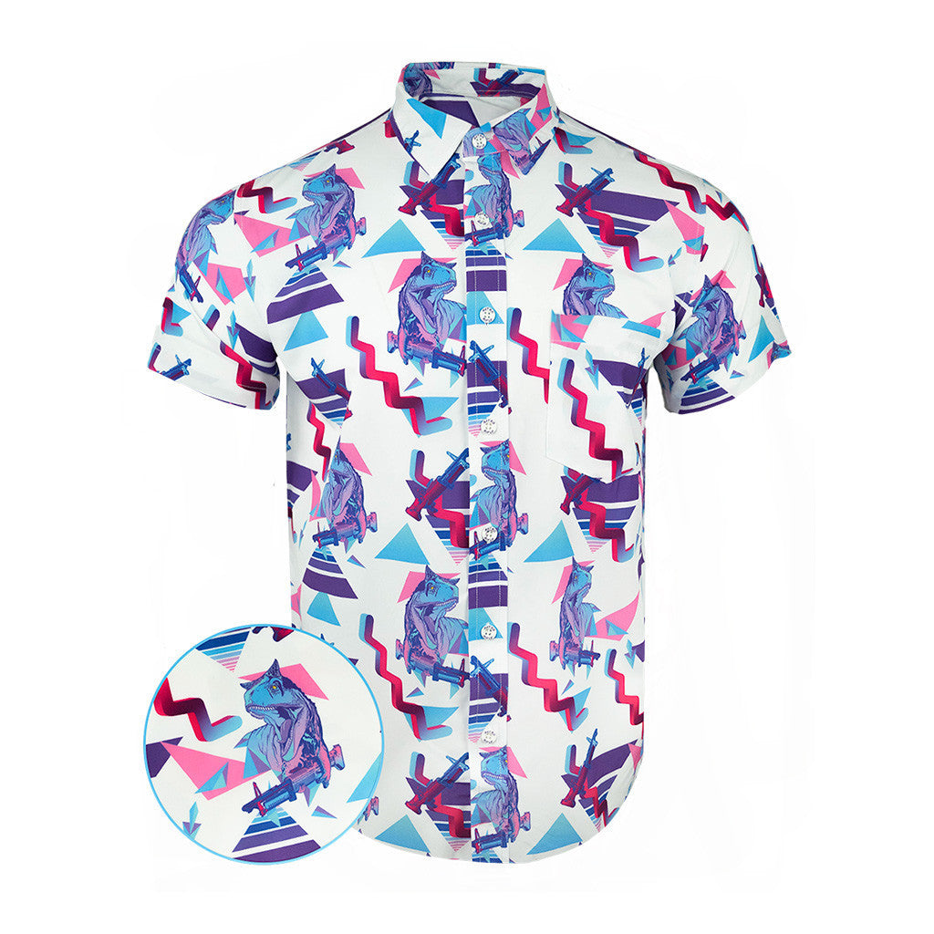Prehistoric Button Down Shirt Tactical Shirt Hawaii Style Great Gifts For Dad – Moonbestprint