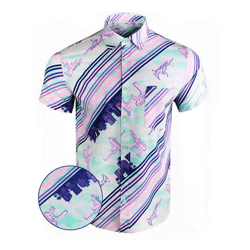 Ocean Drive Mint Button Down Shirt Gun Print Hawaiian Shirt Xmas Gifts For Gun Lovers – Moonbestprint