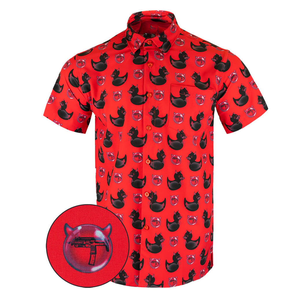 Devil Duck Button Down Shirt Tactical Shirt Hawaii Style Presents For Son – Moonbestprint