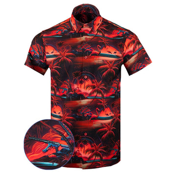 Neomingo Button Down Shirt Tactical Shirt Hawaii Style Xmas Gifts For Dad – Moonbestprint