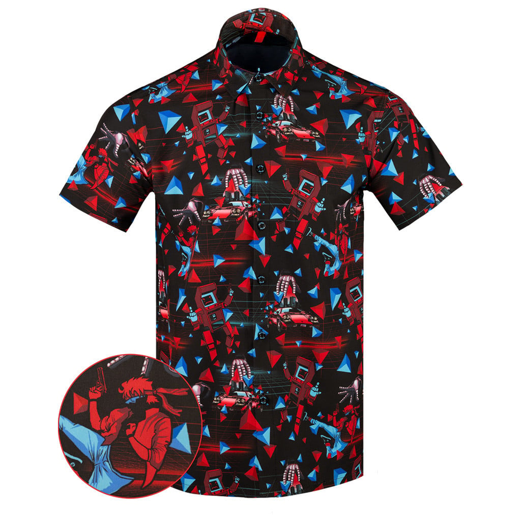 Retro Fury Button Down Shirt Outdoor Hawaiian Tactical Shirt Gift Ideas For Dad – Moonbestprint