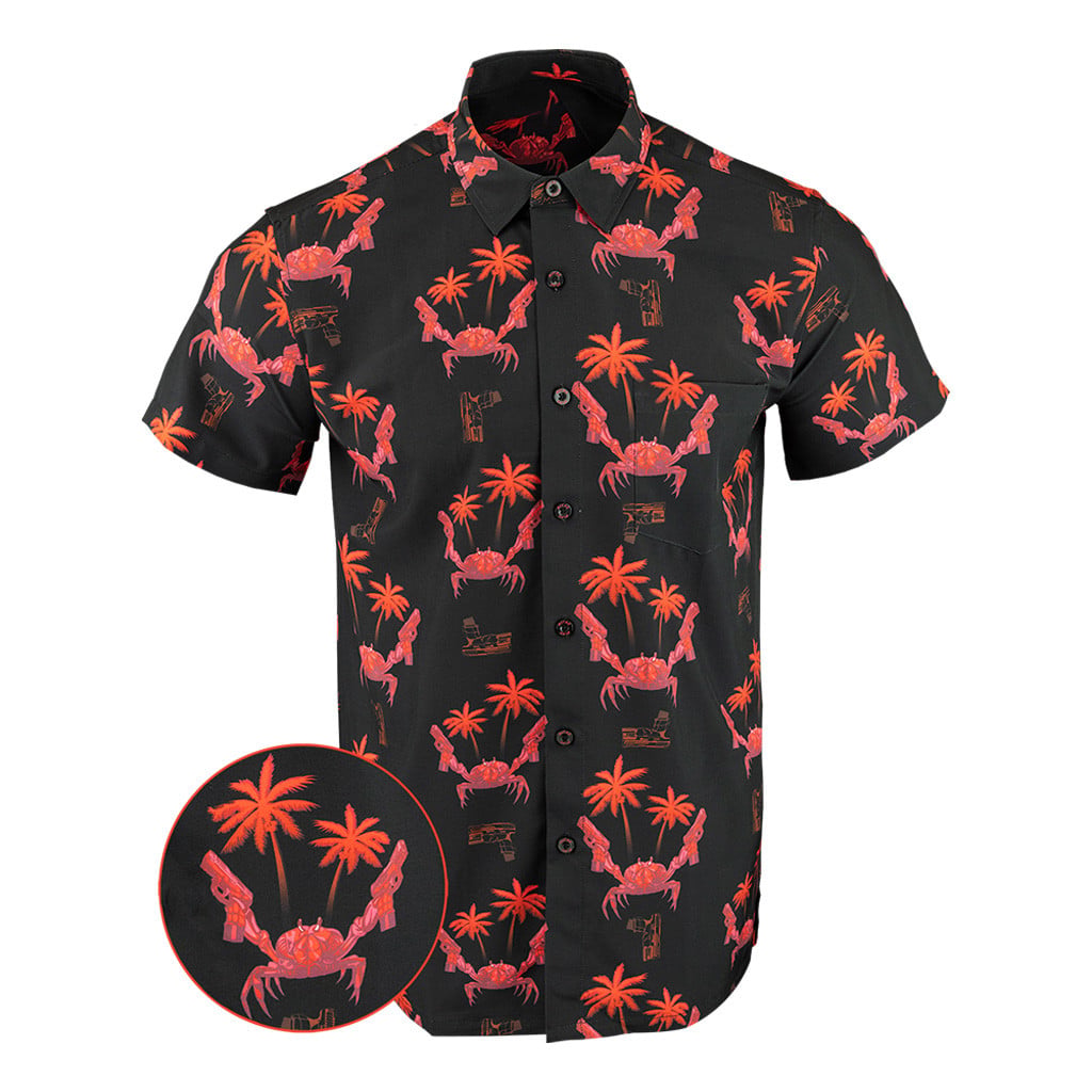 The Crab Button Down Shirt Tactical Tropical Print Shirt Gun Lovers Gifts For Father – Moonbestprint