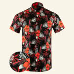 Suppressed Black Red Button Down Shirt Tactical Aloha Shirt Present For Son – Moonbestprint