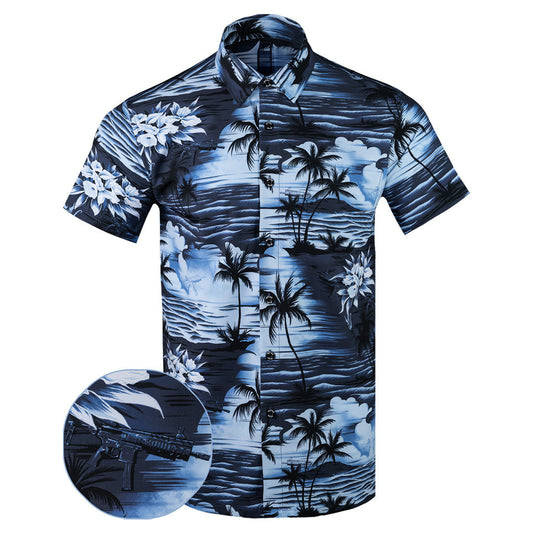The Lethal Protector Button Down Shirt Tactical Tropical Print Shirt Gift Ideas For Dad – Moonbestprint
