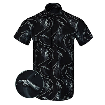 The Ghoul Button Down Shirt Tactical Hawaiian Shirt Presents For Gun Lovers – Moonbestprint