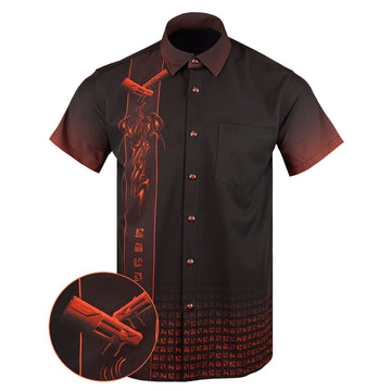 The Day Walker Button Down Shirt Gun Print Hawaiian Shirt Gifts For Father – Moonbestprint