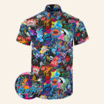 Sticker Bomb V2 Button Down Shirt Gun Print Hawaiian Shirt Present For Dad – Moonbestprint