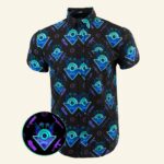 Shot Drop Cyan Button Down Shirt Tactical Aloha Print Shirt Xmas Gifts For Father – Moonbestprint