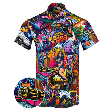 The Mural Button Down Shirt Tactical Hawaiian Shirt Christmas Gifts For Dudes – Moonbestprint