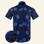Shotgun Safari Blue Button Down Shirt Tactical Aloha Print Shirt Xmas Gifts For Husband – Moonbestprint
