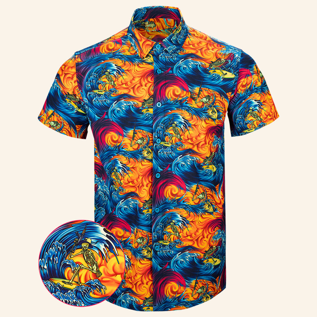 Surfs Up Button Down Shirt Tactical Shirt Hawaii Style Birthday Gift For Father – Moonbestprint