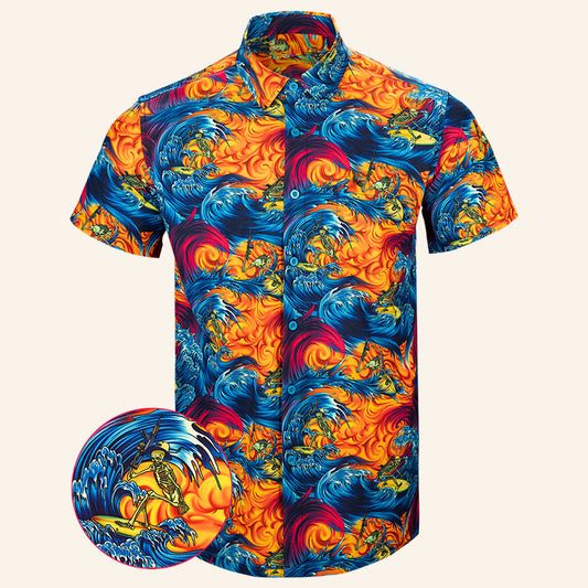 Surfs Up Button Down Shirt Tactical Shirt Hawaii Style Birthday Gift For Father – Moonbestprint