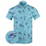 Synth Shark Button Down Shirt Hawaiian Tactical Button Down Present For Husband – Moonbestprint