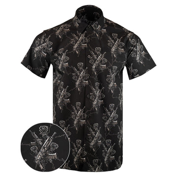 Thorned Button Down Shirt Tactical Shirt Hawaii Style Merch Gifts For Gun Lovers – Moonbestprint
