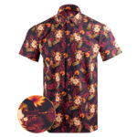 Tropics Maroon Button Down Shirt Tactical Aloha Print Shirt Christmas Ideas For Men – Moonbestprint