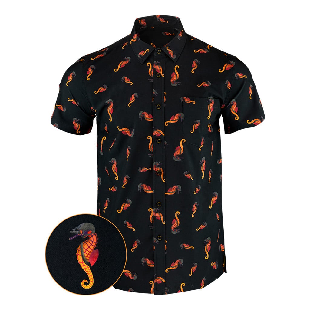 War Horse Black Button Down Shirt Tactical Shirt Hawaiian Style Christmas Gifts For Guys – Moonbestprint