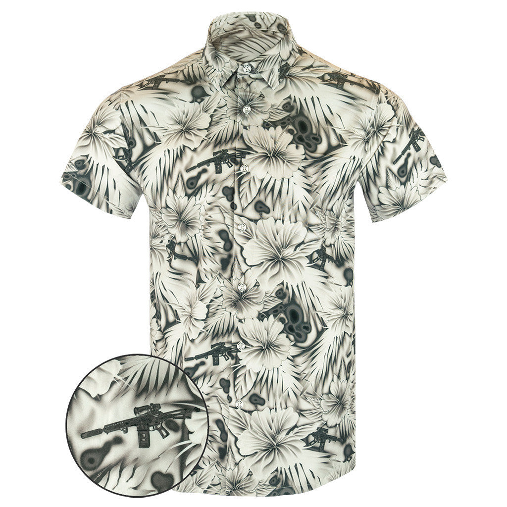 Thermal Ops White Button Down Shirt Tactical Shirt Hawaii Style Merch Gun Lovers Gifts – Moonbestprint