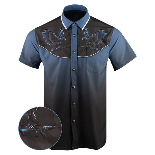 Wild West Button Down Shirt Tactical Hawaiian Shirt Birthday Presents For Dad – Moonbestprint