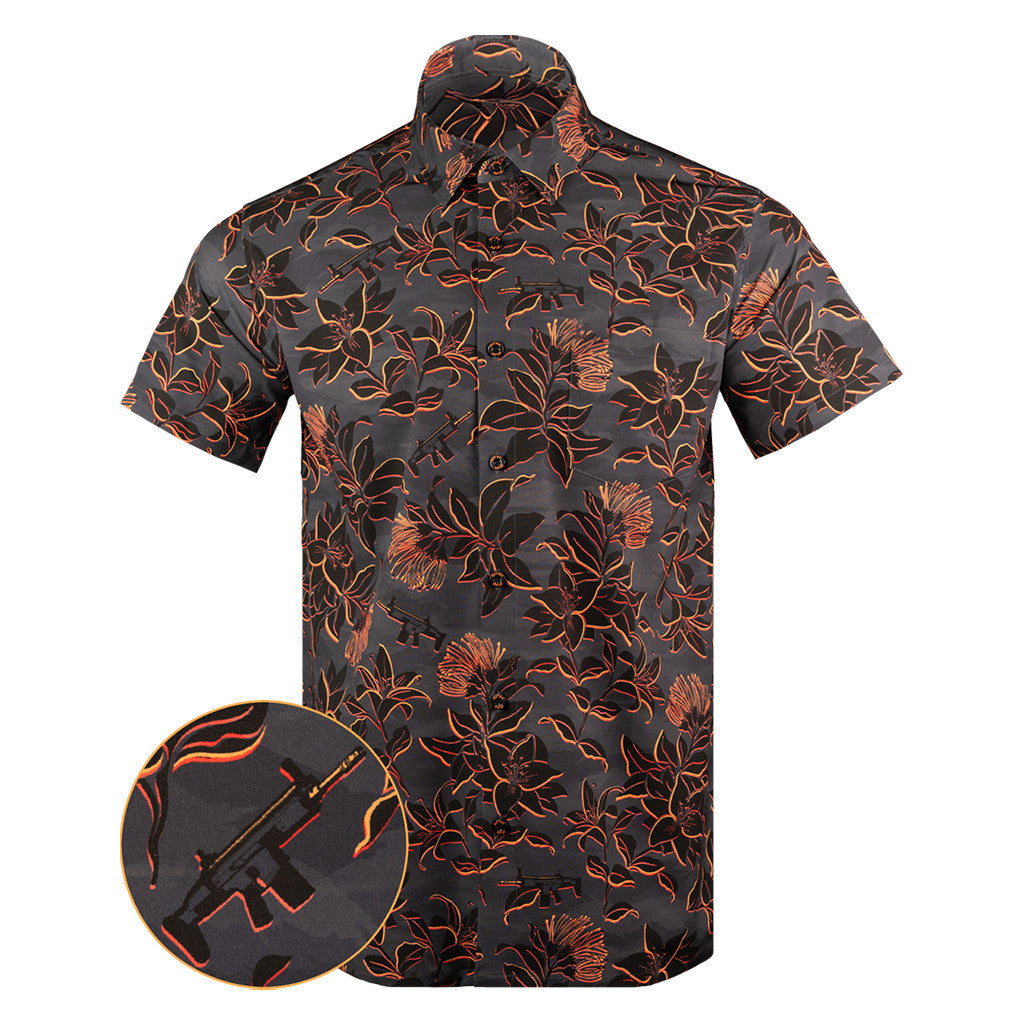 Tropical Tiger Button Down Shirt Hawaiian Tactical Button Down Pro Gun Merch Gifts For Father – Moonbestprint