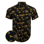 Trigger Happy Black Gold Button Down Shirt Outdoor Hawaiian Tactical Shirt Gun Lovers Gifts – Moonbestprint