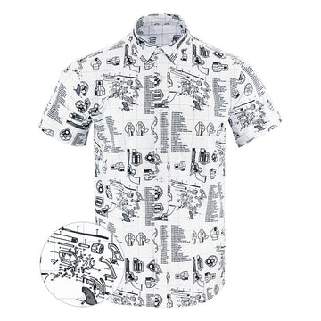 Schematics Button Down Shirt Tactical Aloha Shirt Christmas Gifts For Him – Moonbestprint