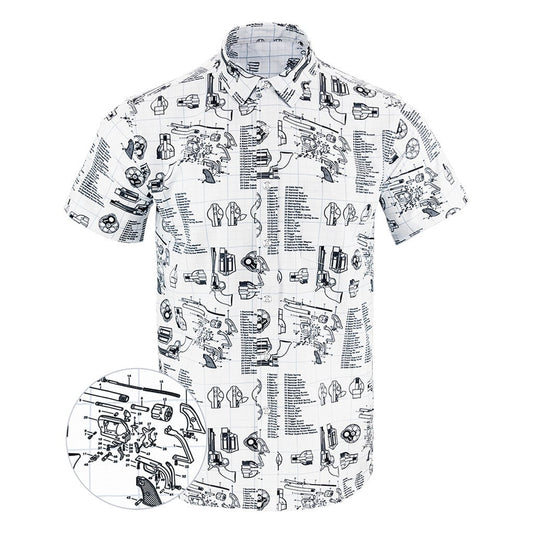 Schematics Button Down Shirt Tactical Aloha Shirt Christmas Gifts For Him – Moonbestprint