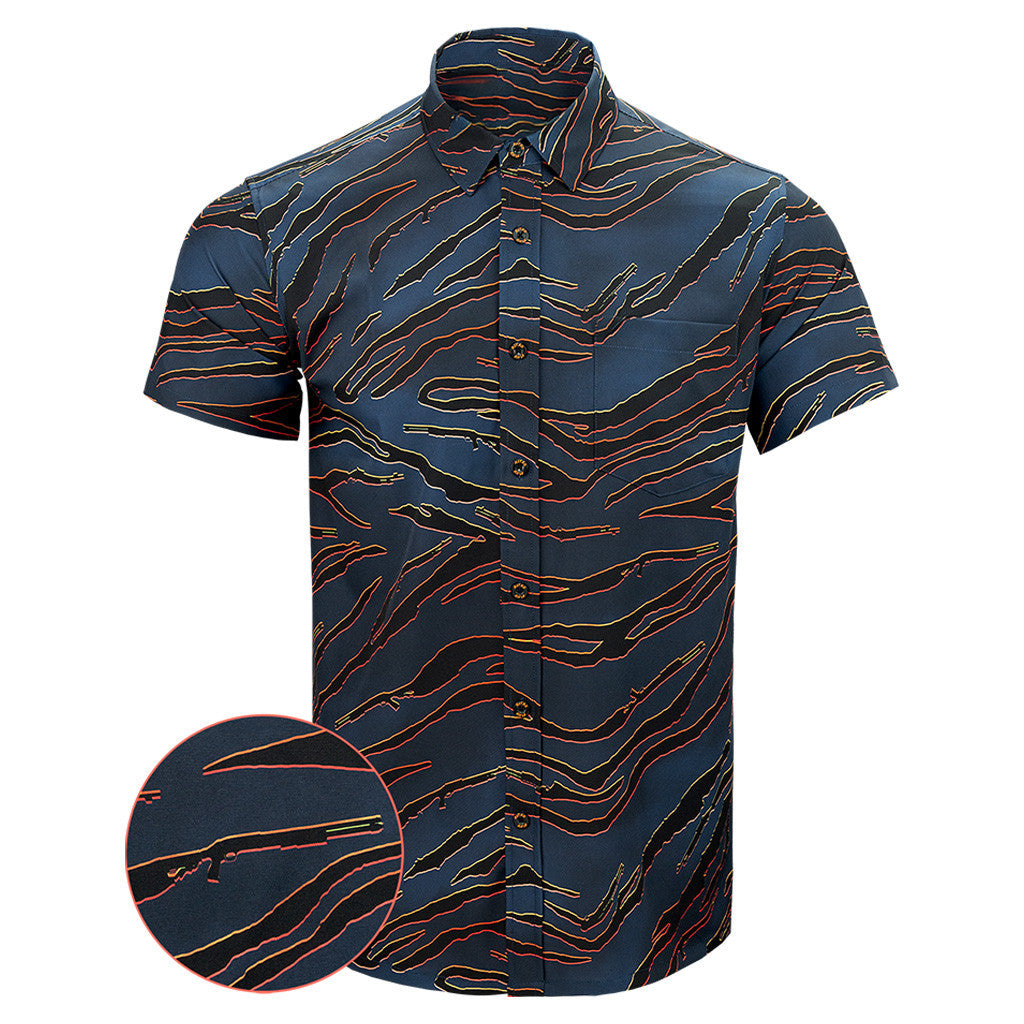 Tiger Black Button Down Shirt Hawaiian Tactical Button Down Gifts For Brother In Law – Moonbestprint