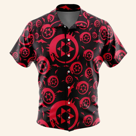 Ouroboros Shirt Red Black Hawaiian Shirt Gift For Husband – Moonbestprint