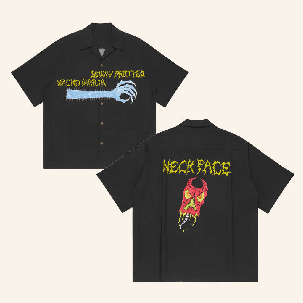 Juice Merch Neck Face Hawaiian Black Shirt Gifs For Boyfriend – Moonbestprint