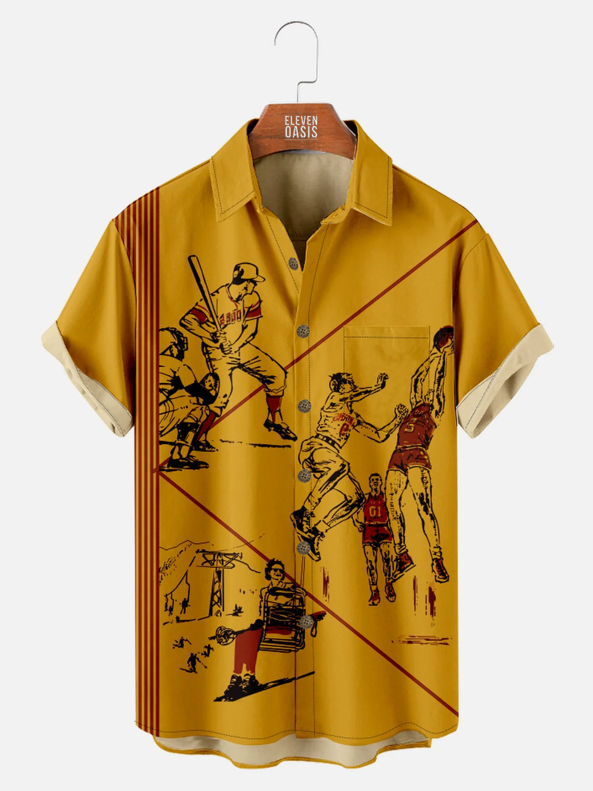 Tall Pee Chee Folder Back Cover Only Nostalgia Shirt with Chest Pocket – Moonbestprint