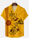 Pee Chee Nostalgia Panel Stripe Camp Collar Short Sleeve Shirt – Moonbestprint