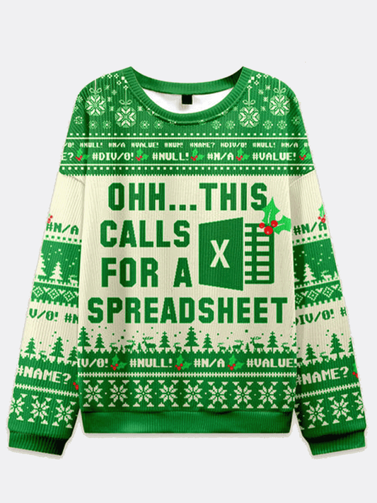 This Calls For A Spreadsheet Excel Christmas Ugly Sweater – Moonbestprint