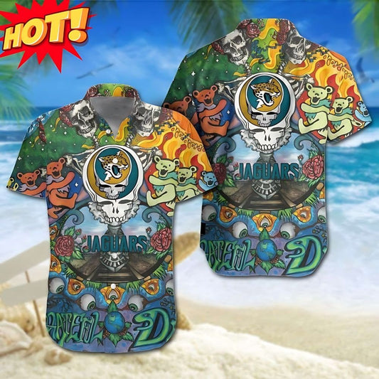 Jacksonville Jaguars Grateful Dead Hawaiian Shirt - Moonbestprint