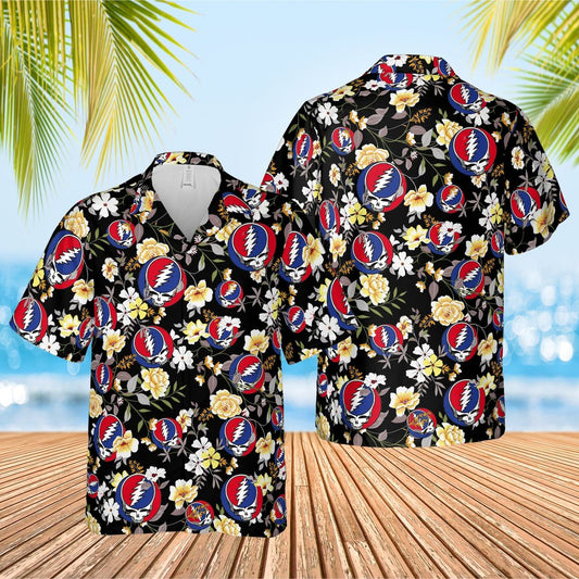 Grateful Dead Floral Hawaiian Shirt – Moonbestprint