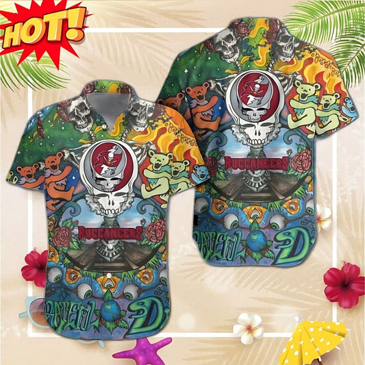 Tampa Bay Buccaneers Grateful Dead Hawaiian Shirt - Moonbestprint