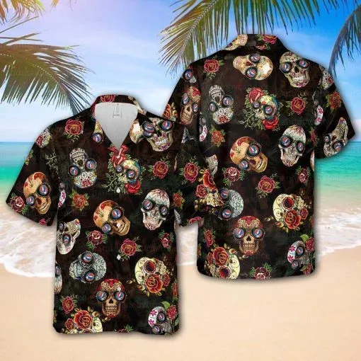 Grateful Dead Skull Floral Hawaiian Shirt – Moonbestprint